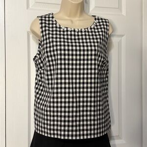 Black and White Gingham Sleeveless Top